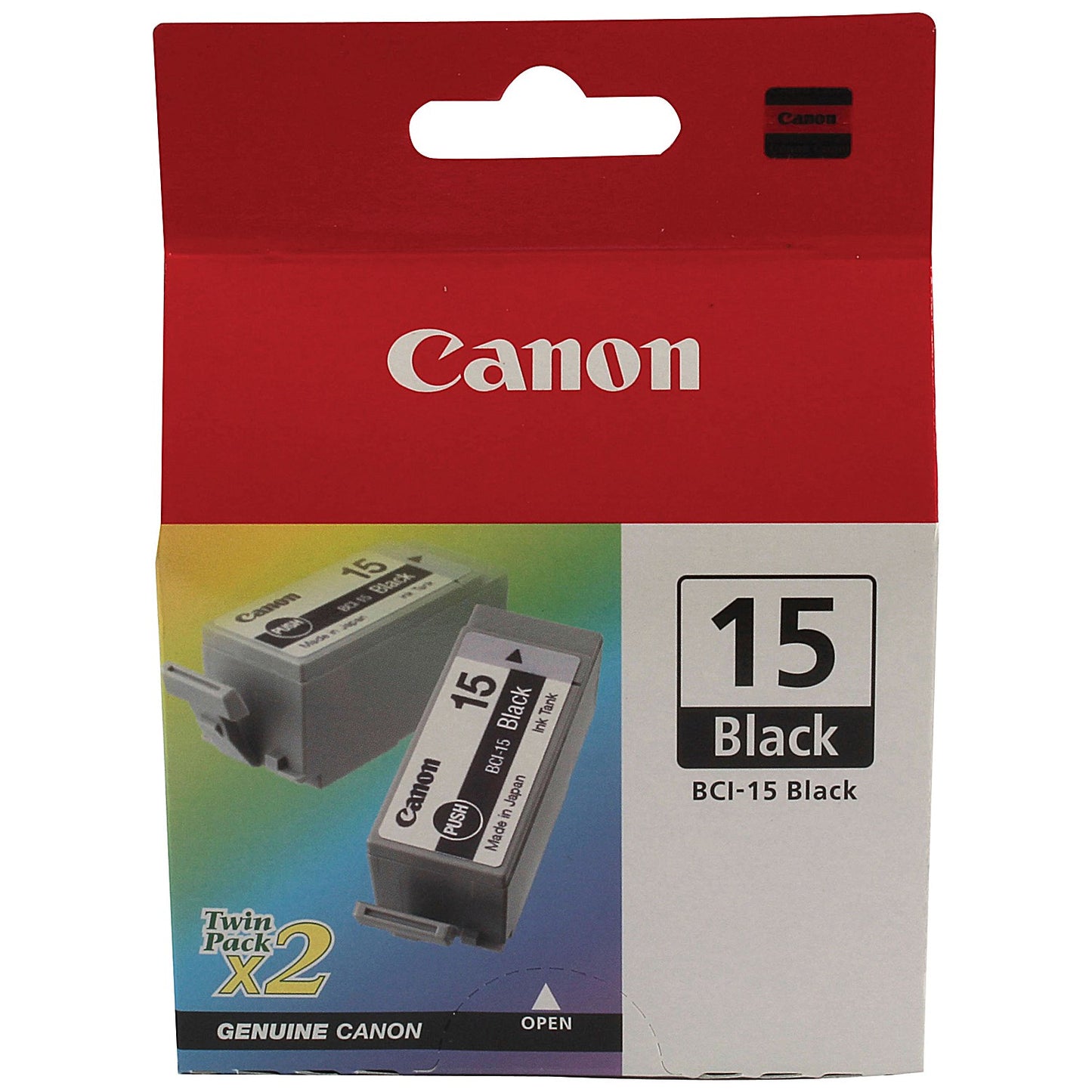 Canon BCI-15BK Black Inkjet Cartridges (Pack of 2) 8190A002