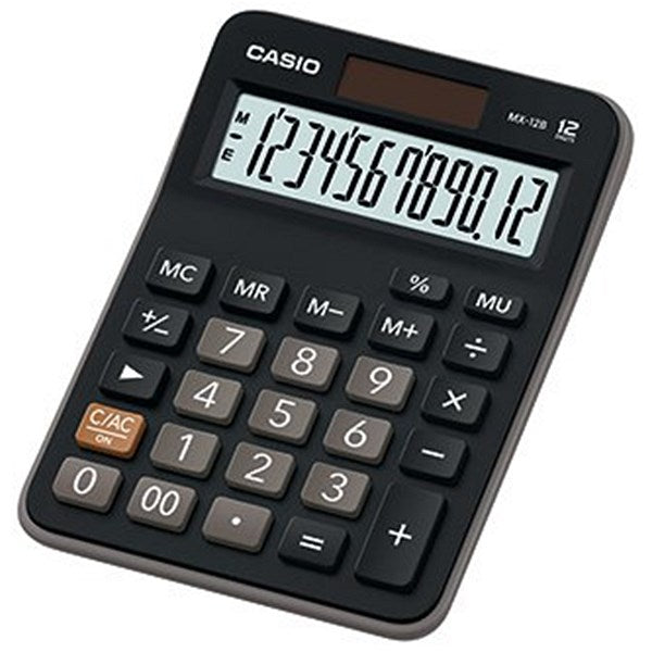 Casio MX-12B Desktop Calculator, 12 Digit, Solar and Battery Power, Black Easy2Order : CS03221