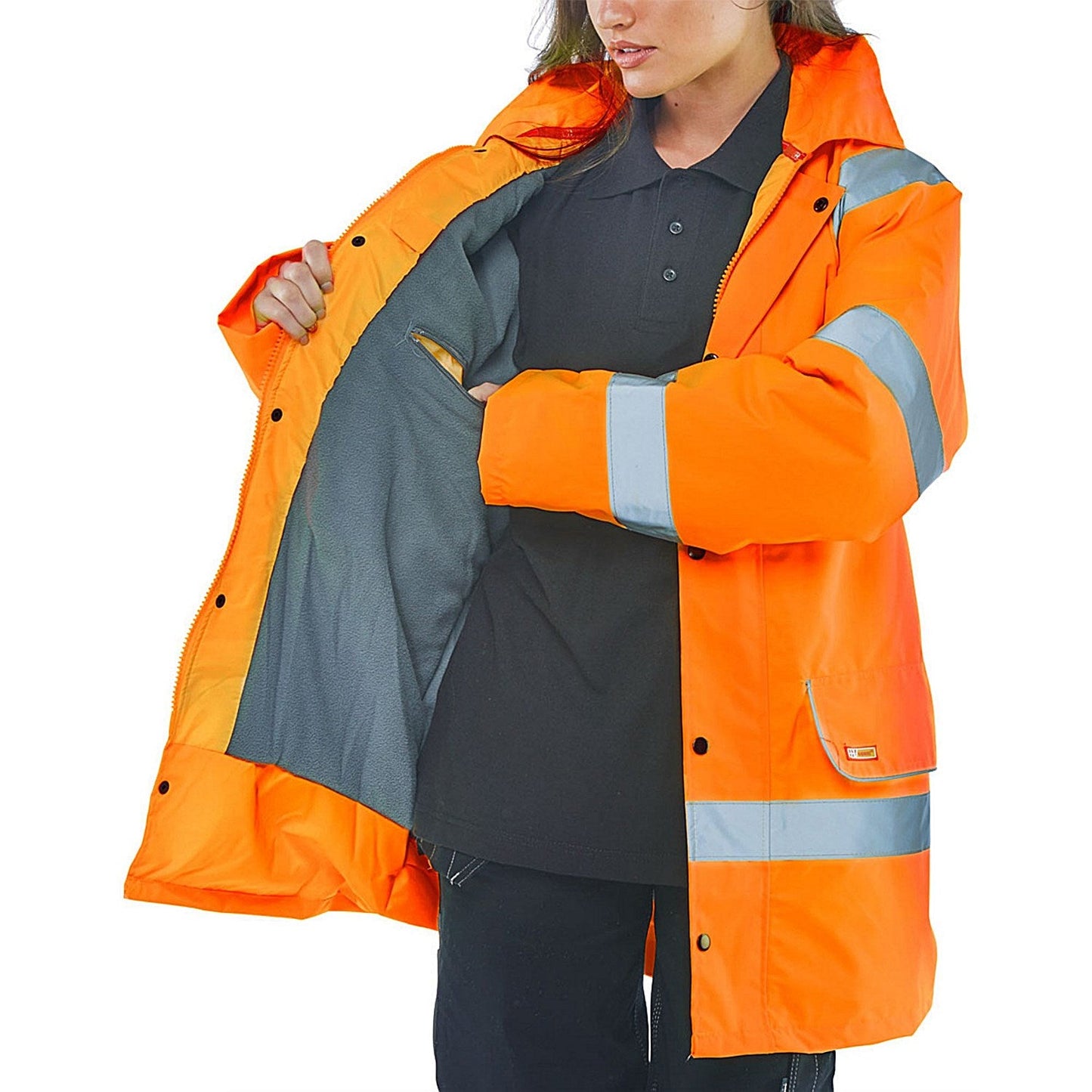 Beeswift High Visibility Fleece Lined Traffic Jacket, Orange, Medium Easy2Order : CTJFLORM