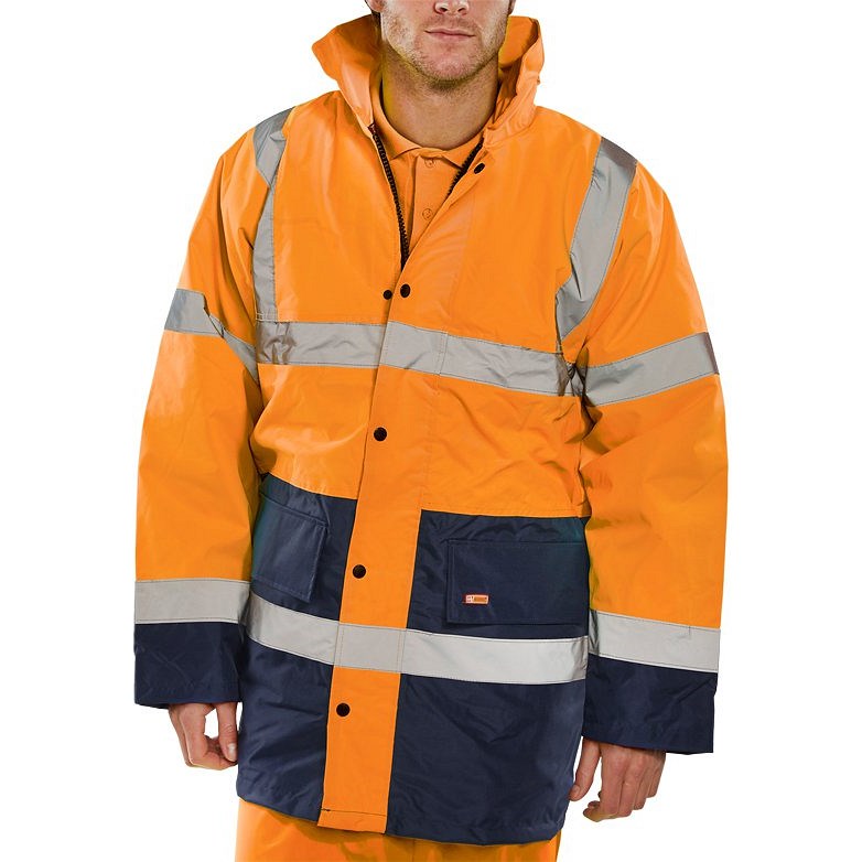 Beeswift Constructor Traffic Two Tone Fleece Line Jacket, Orange & Navy Blue, Medium Easy2Order : CTJFLTTORNM