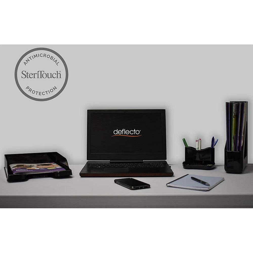 Deflecto SteriTouch Plastic Magazine File, Black