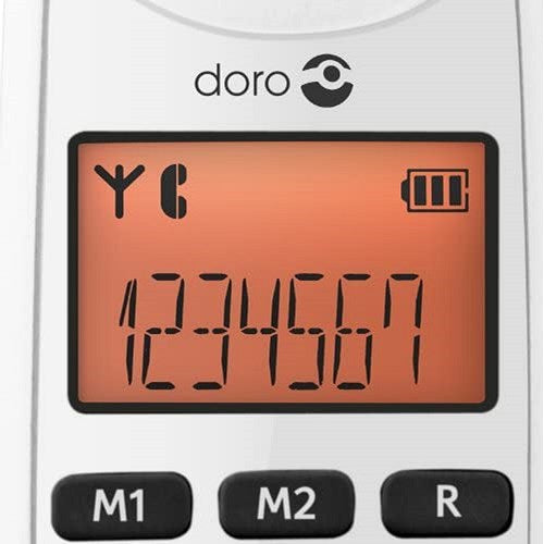 Doro DECT Cordless Telephone Big Button White Twin Pack PHONEEASY 100WD