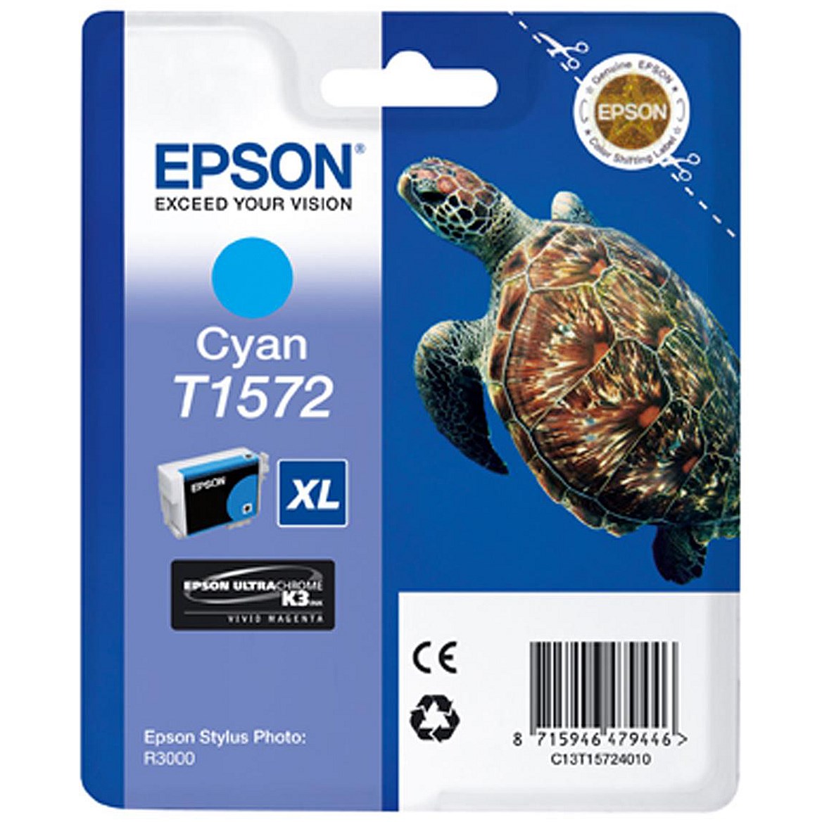 Epson T1572 XL Cyan High Yield Inkjet Cartridge
