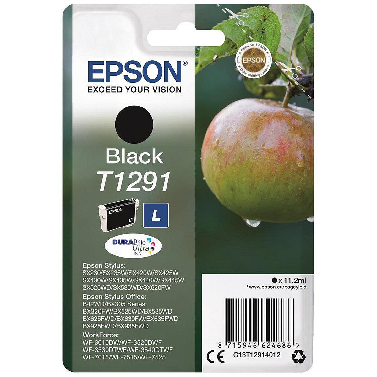 Epson T1291 Black DURABrite Inkjet Cartridge