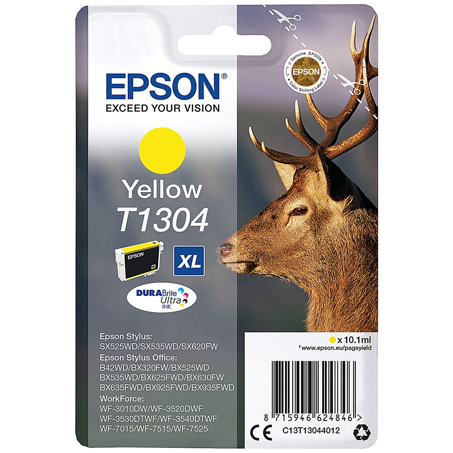 Epson T1304 Stag DURABrite Ultra Ink Cartridge Yellow C13T13044012