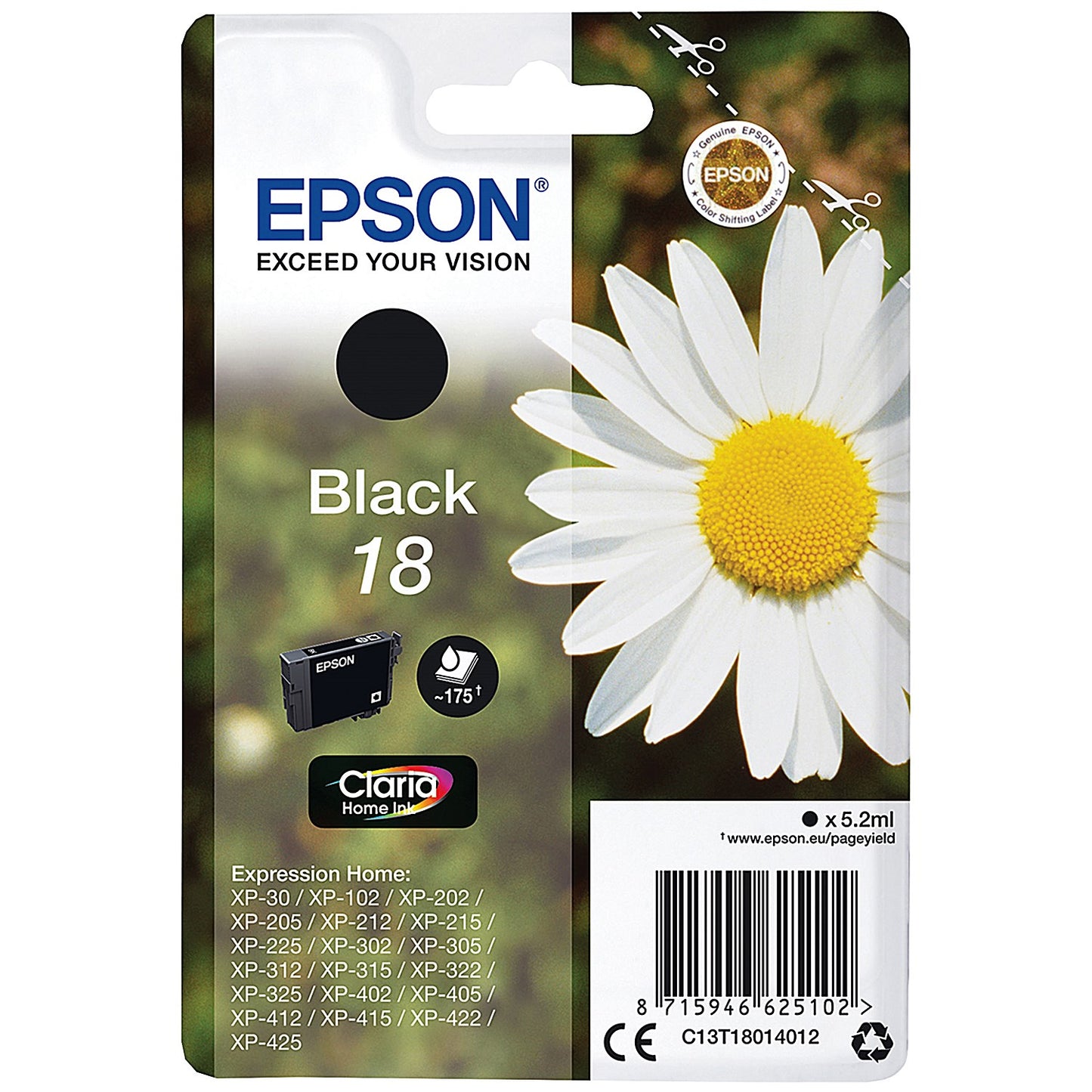 Epson 18 Daisy Claria Home Ink Cartridge Black C13T18014012