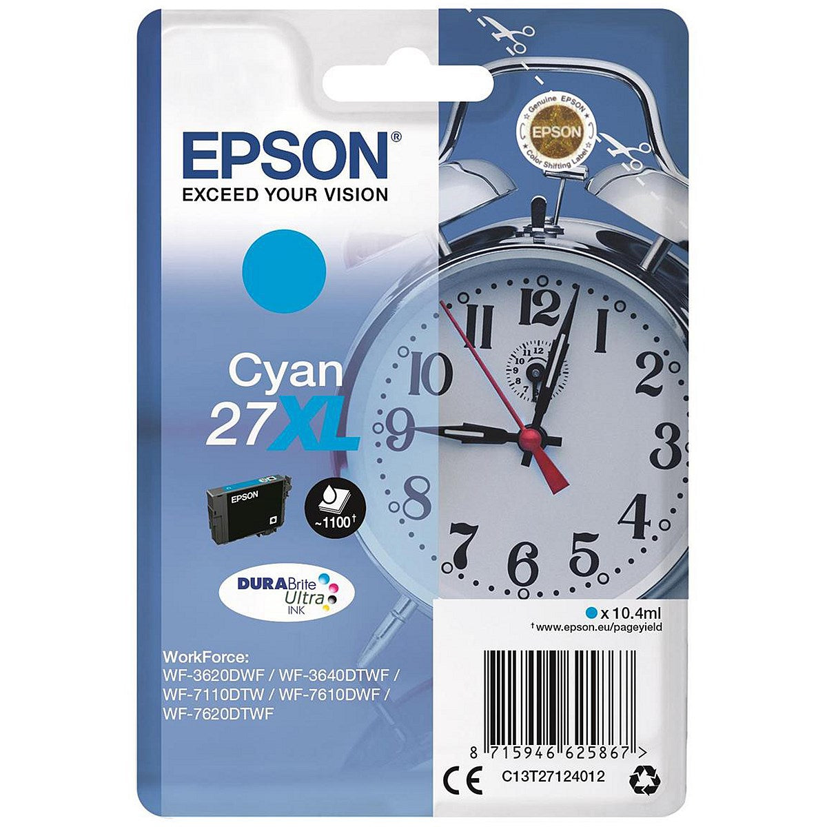 Epson 27XL Cyan High Yield Inkjet Cartridge