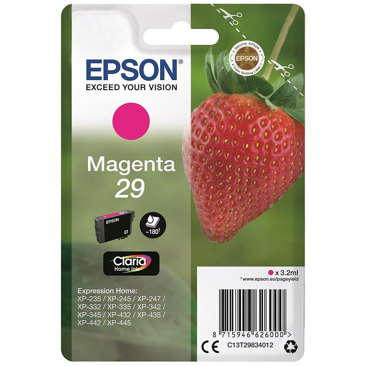 Epson 29 Strawberry Claria Home Ink Cartridge Magenta C13T29834012