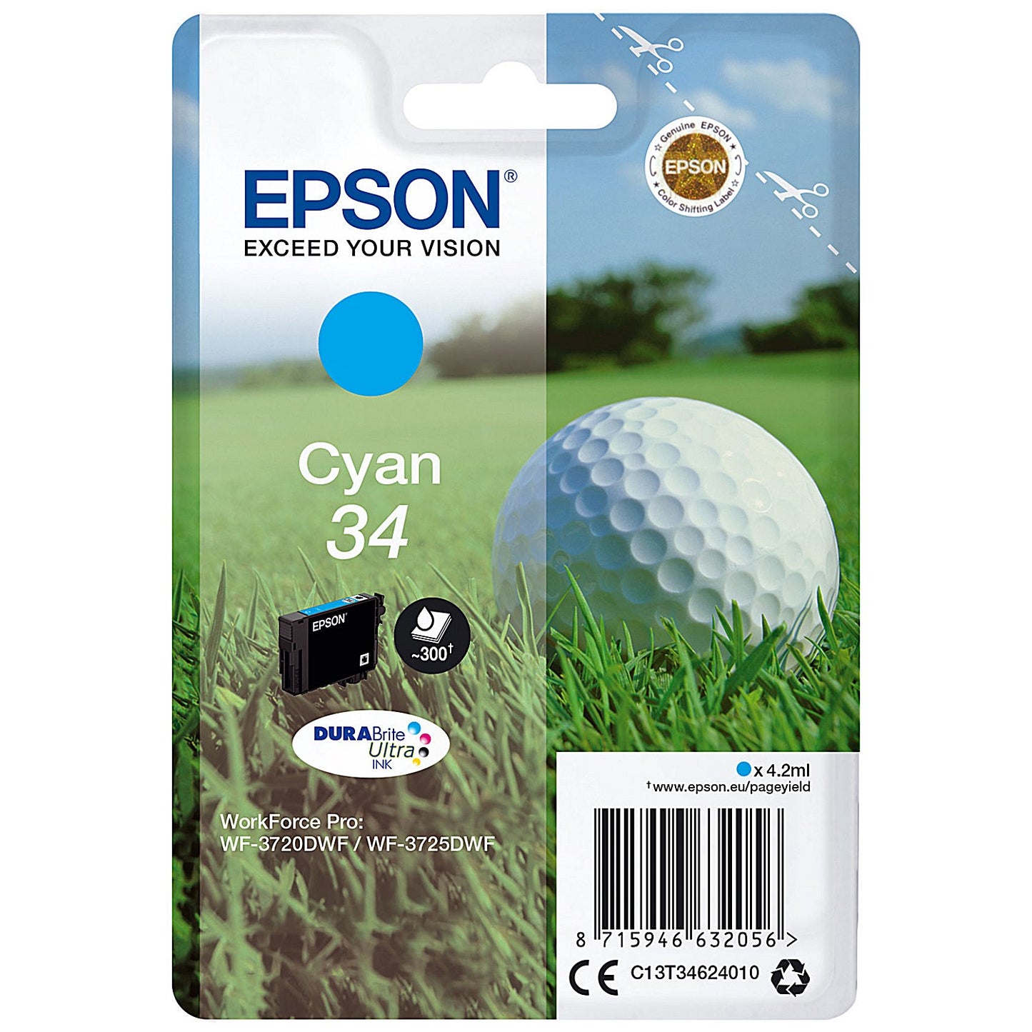 Epson DURABrite 34 Ultra Cyan Ink Cartridge