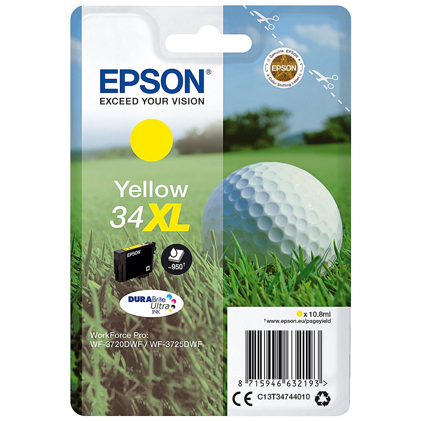 Epson DURABrite 34XL Ultra Yellow High Yield Ink Cartridge