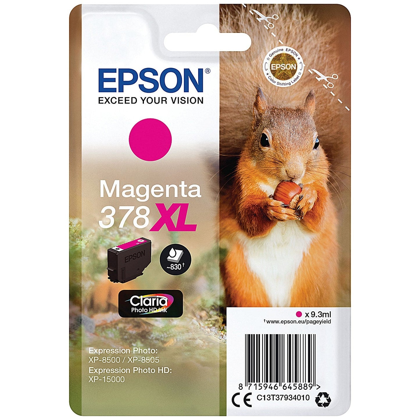 Epson 378XL Squirrel Ink Cartridge High Yield Magenta C13T37934010 Easy2Order : EP64588