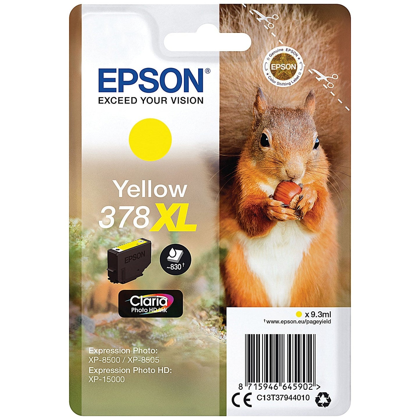 Epson 378XL Squirrel Ink Cartridge High Yield Yellow C13T37944010 Easy2Order : EP64590