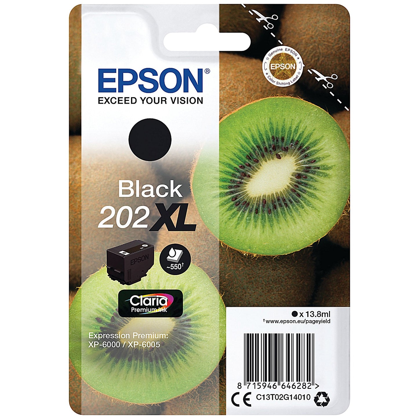 Epson 202XL Kiwi Claria Premium Ink Cartridge High Yield Black C13T02G14010