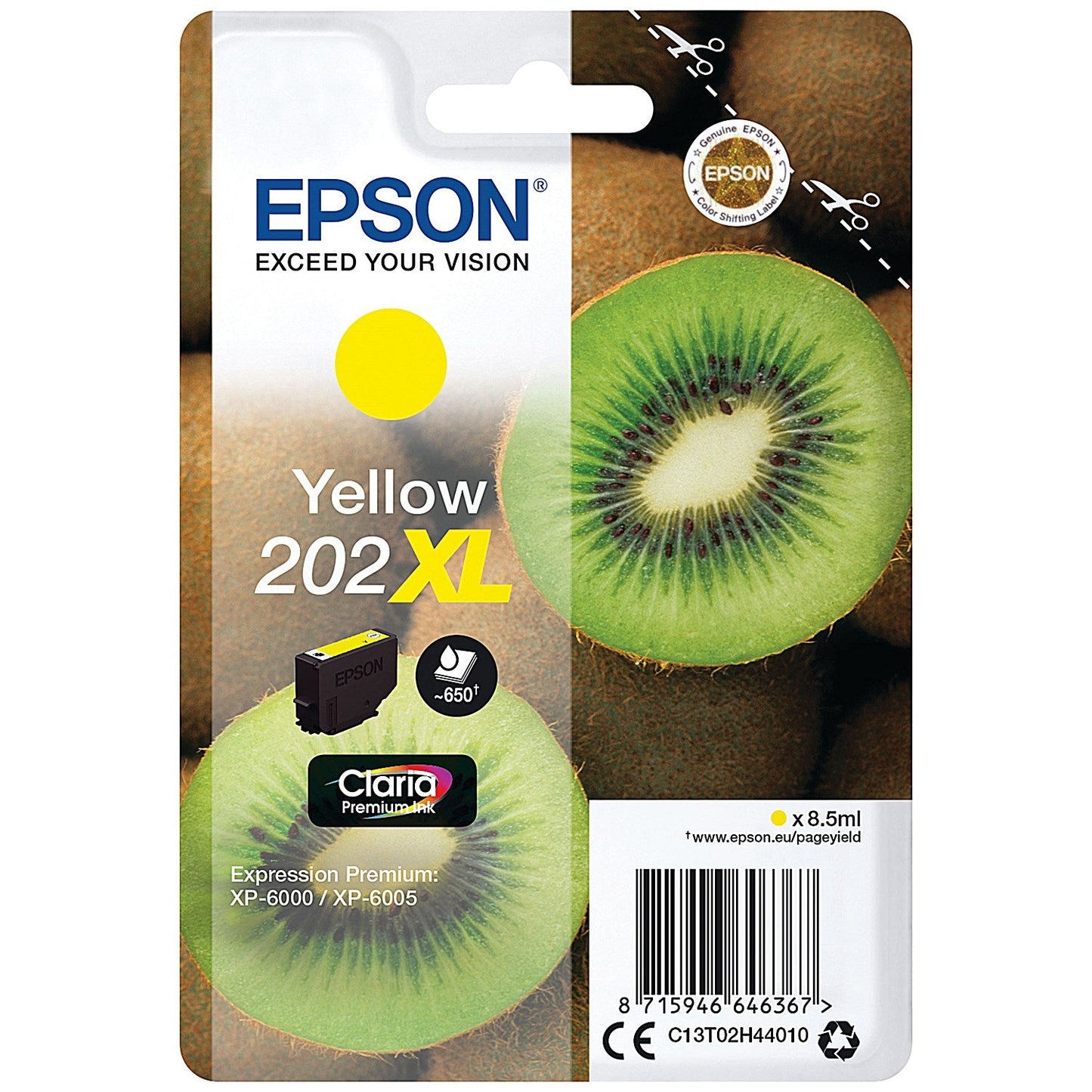 Epson 202XL Kiwi Claria Premium Ink Cartridge High Yield Yellow C13T02H44010 Easy2Order : EP64636