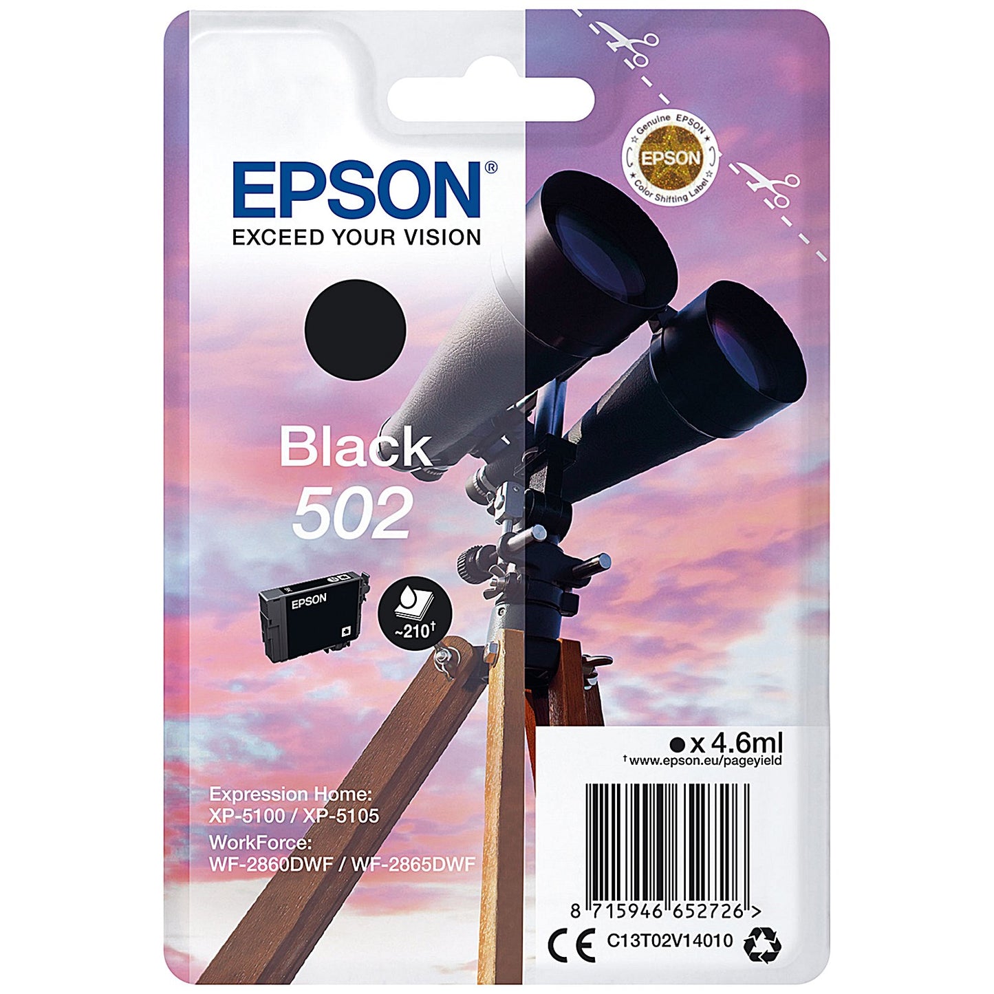 Epson 502 Binoculars Ink Cartridge Cyan C13T02V24010