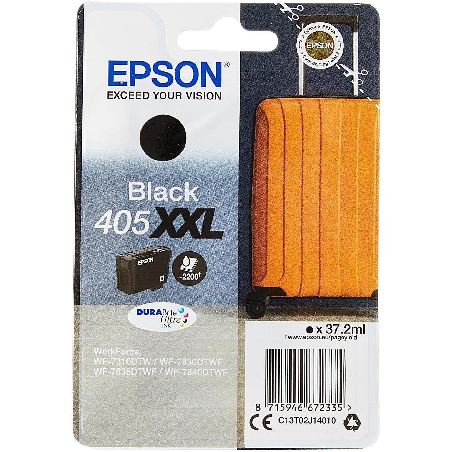 Epson 405XXL Suitcase DURABrite Ultra Ink Cartridge Extra High Yield Black C13T02J14010
