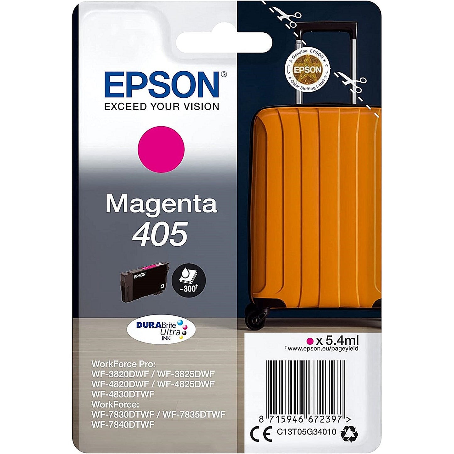 Epson 405 Suitcase DURABrite Ultra Ink Cartridge Magenta C13T05G34010 Easy2Order : EP67239