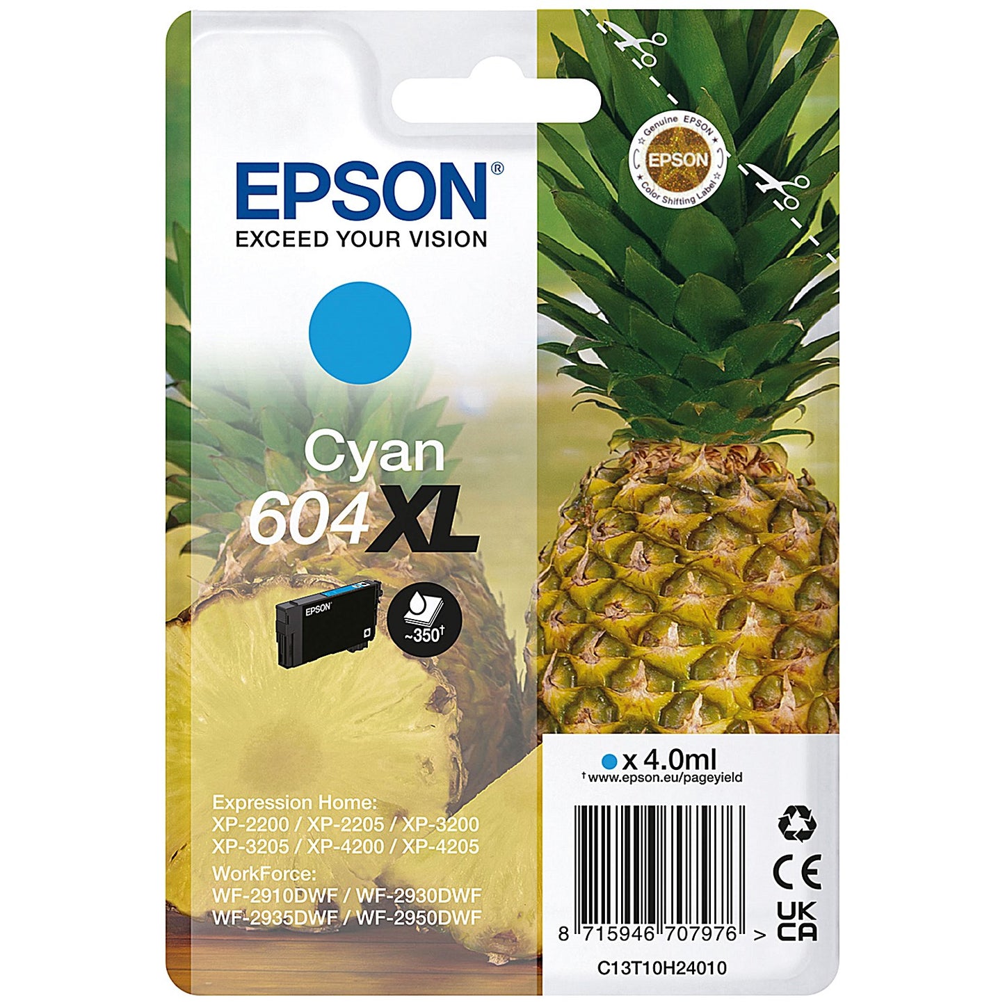 Epson 604XL Pineapple Ink Cartridge High Yield Cyan C13T10H24010