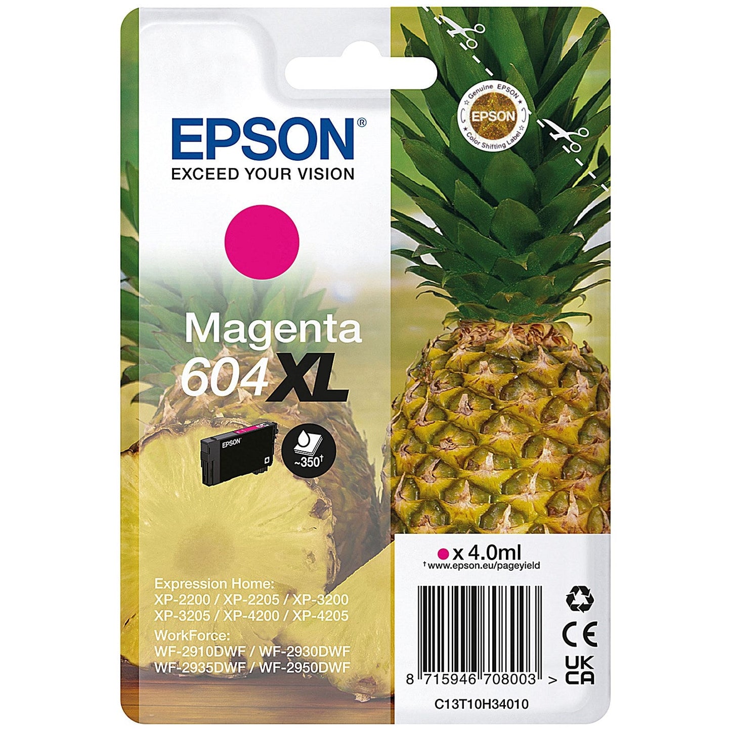 Epson 604XL Pineapple Ink Cartridge High Yield Magenta C13T10H34010 Easy2Order : EP70800