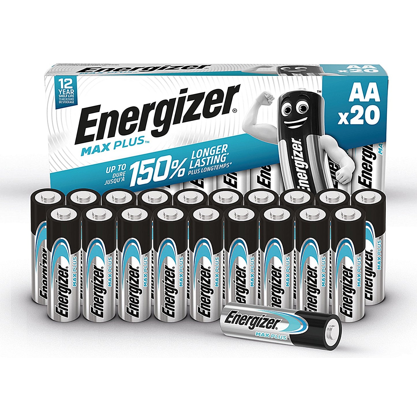 Energizer Max Plus AA Batteries, Pack of 20