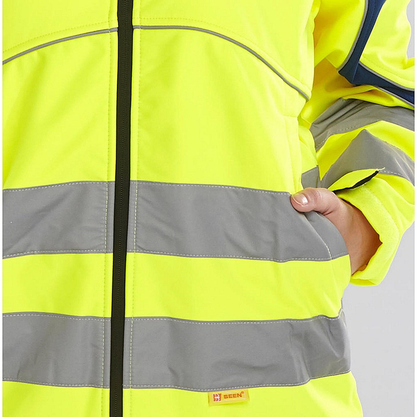 Beeswift Eton Hi-Viz Soft Shell Jacket, Saturn Yellow & Navy Blue, 4XL Easy2Order : ET40SY4XL
