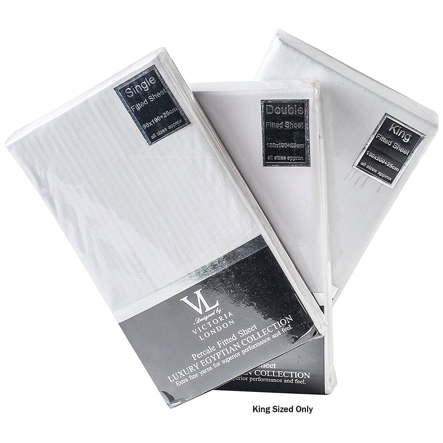 VL Percale Fitted Sheets King (Pack of 20) Easy2Order : ETX06692