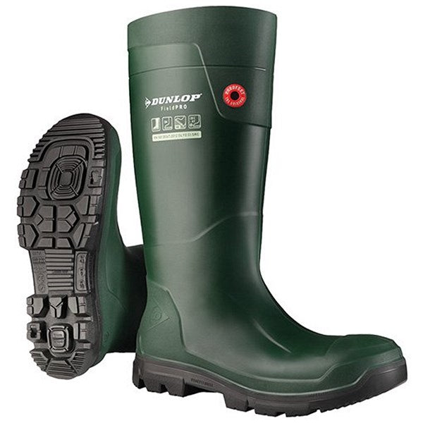 Dunlop Purofort Fieldpro Wellington Boots, Green, 5 Easy2Order : FG60E3305