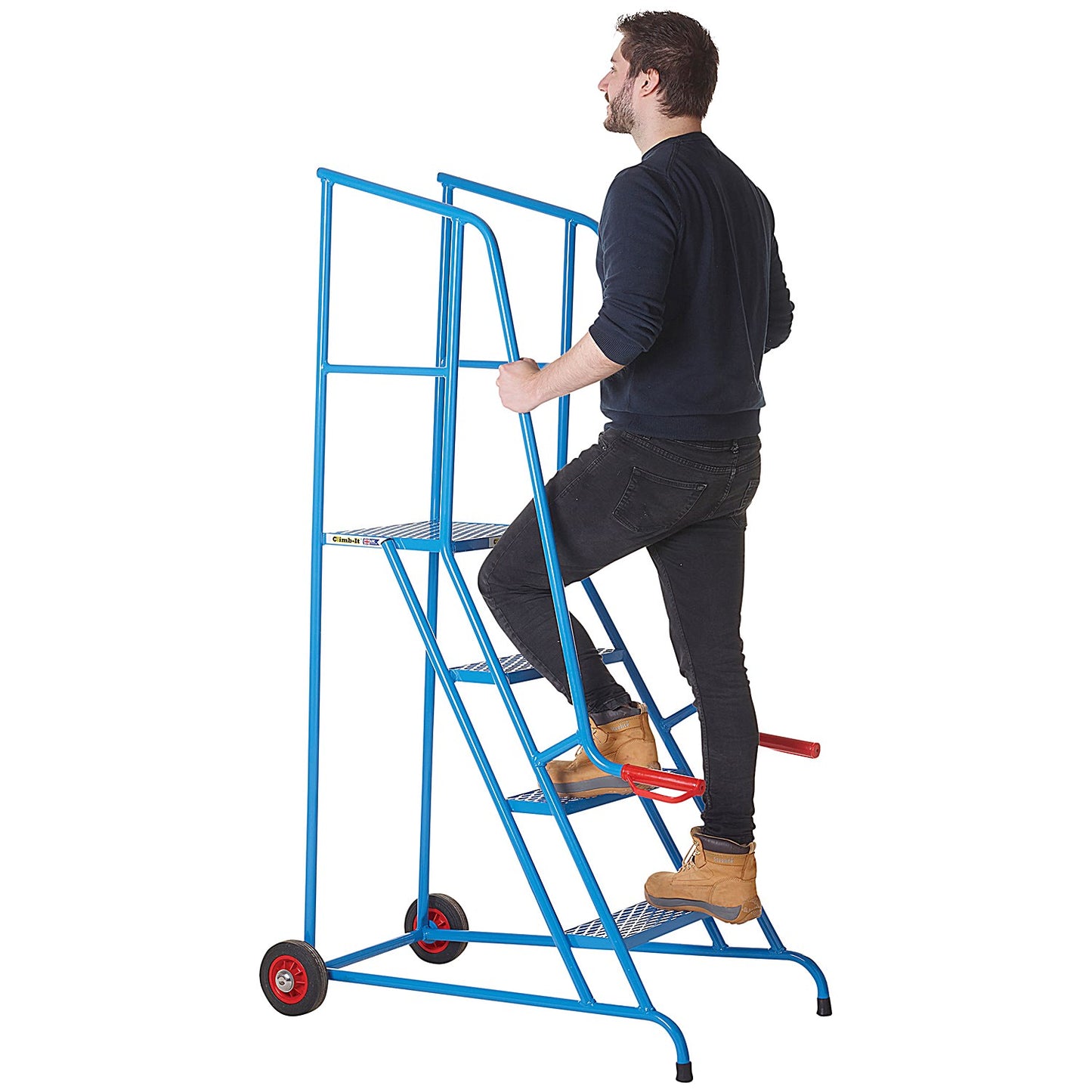Climb-It Open Back Loading Step, 2 Tread, Powder Coated Blue