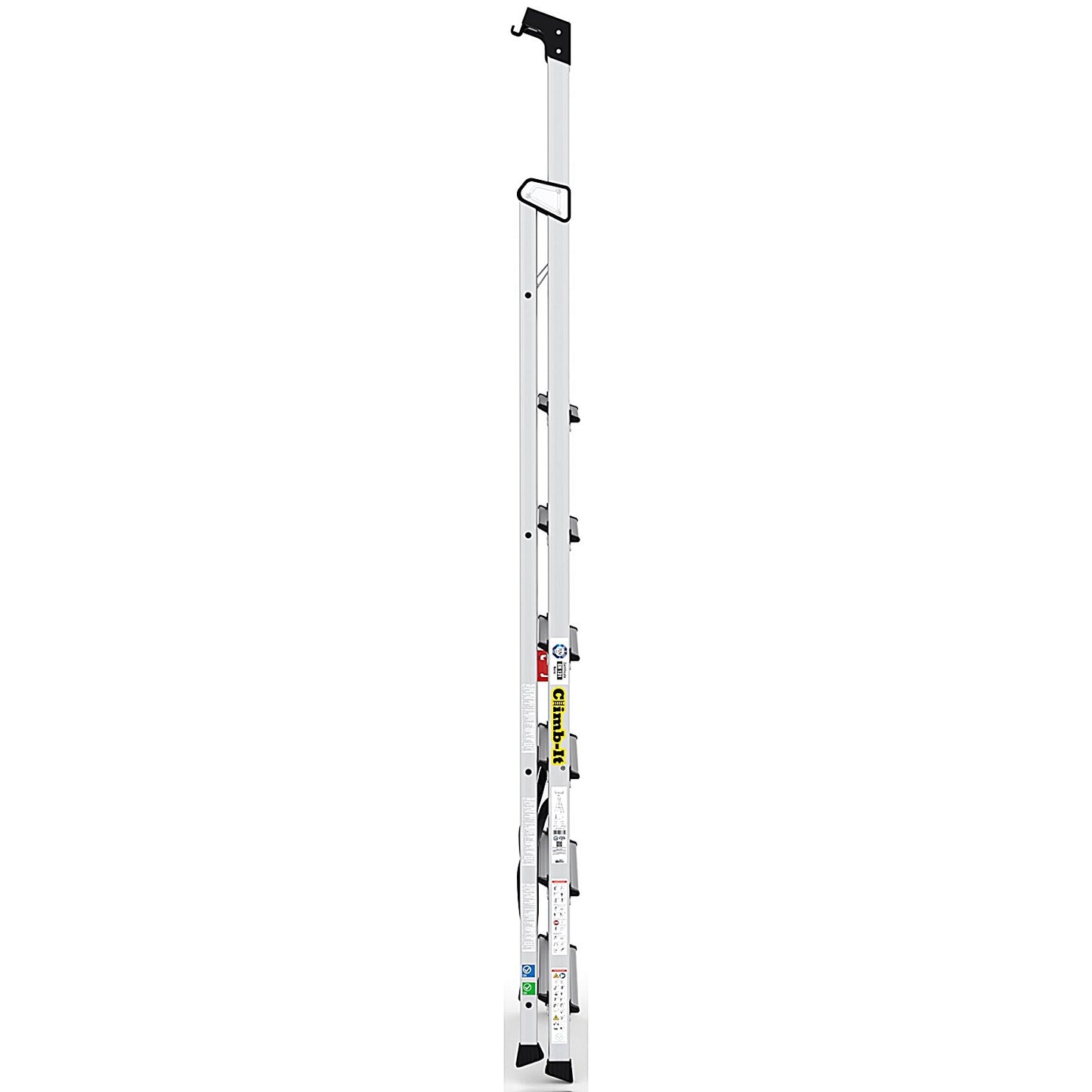 Climb-It Professional Aluminium Step Ladder with Carry Handle, 3 Tread, Silver