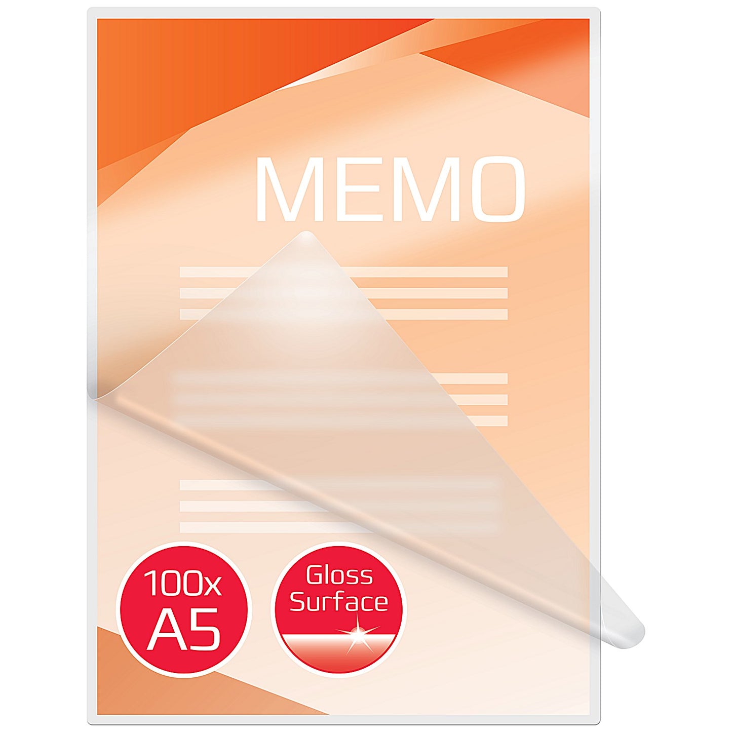GBC DocumentPouch A5 Gloss Laminating Pouches, 75 Micron, Pack of 100