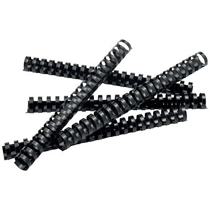GBC Plastic Binding Combs, 21 Ring, 25mm, Black, Pack of 50