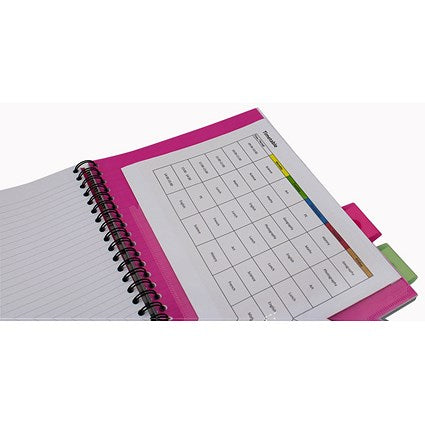 Europa Splash Project Book, A4, Ruled & Perforated, 200 Pages, Pink, Pack of 3