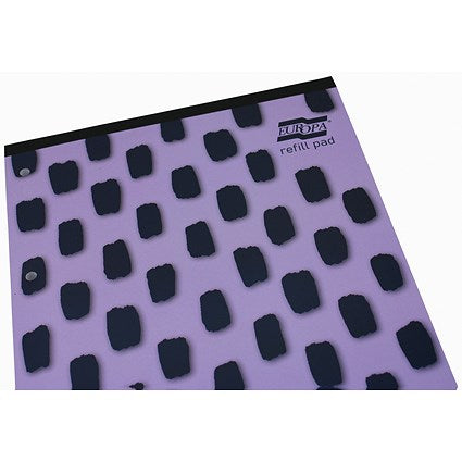 Europa Splash Refill Pad, A4, Ruled with Margin, 140 Pages, Purple, Pack of 6