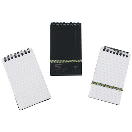 Europa Wirebound Minor Pad, 127x76mm, Ruled, 120 Pages, Black, Pack of 10