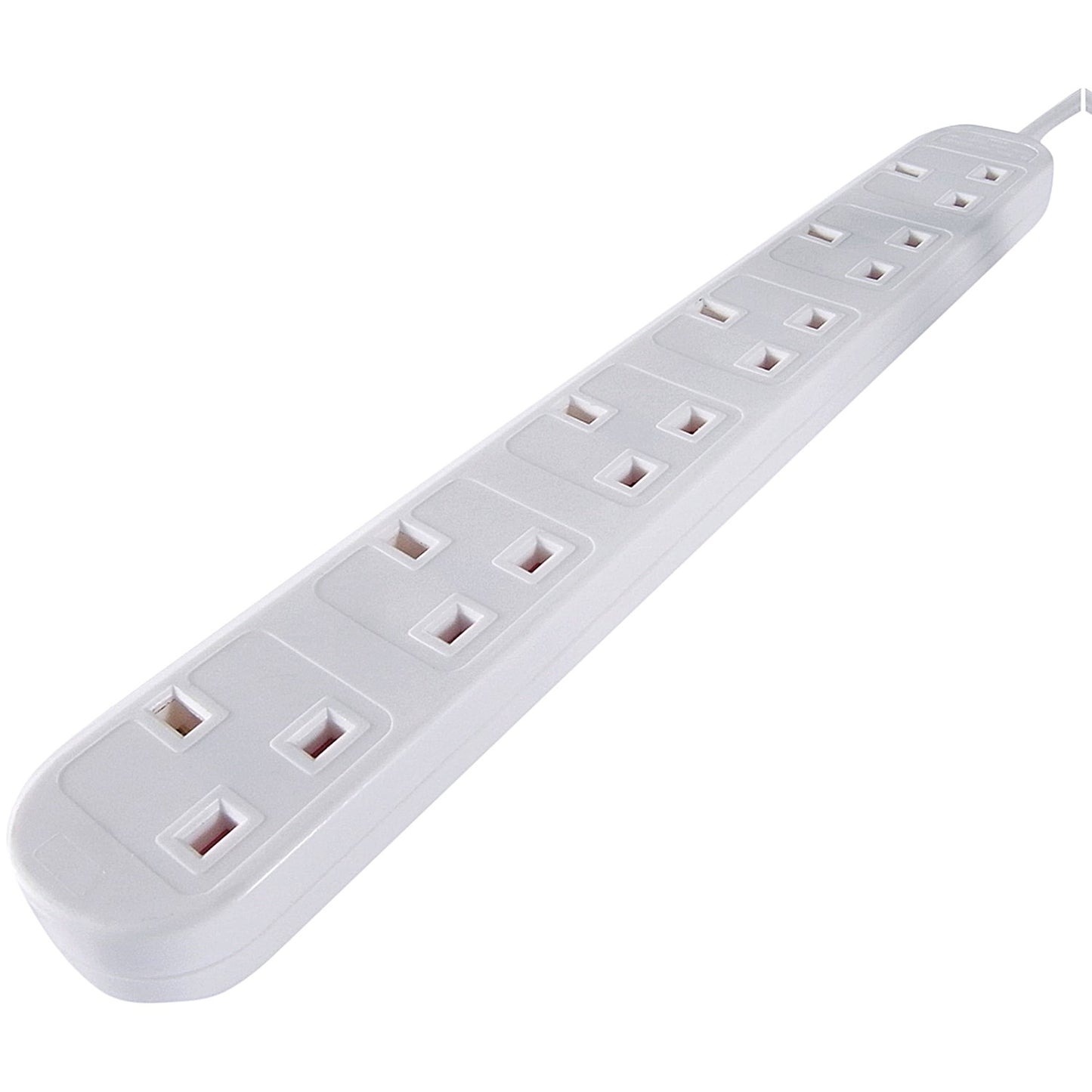 Connekt Gear Power Extension Lead, 6 Sockets, 3m Lead, White