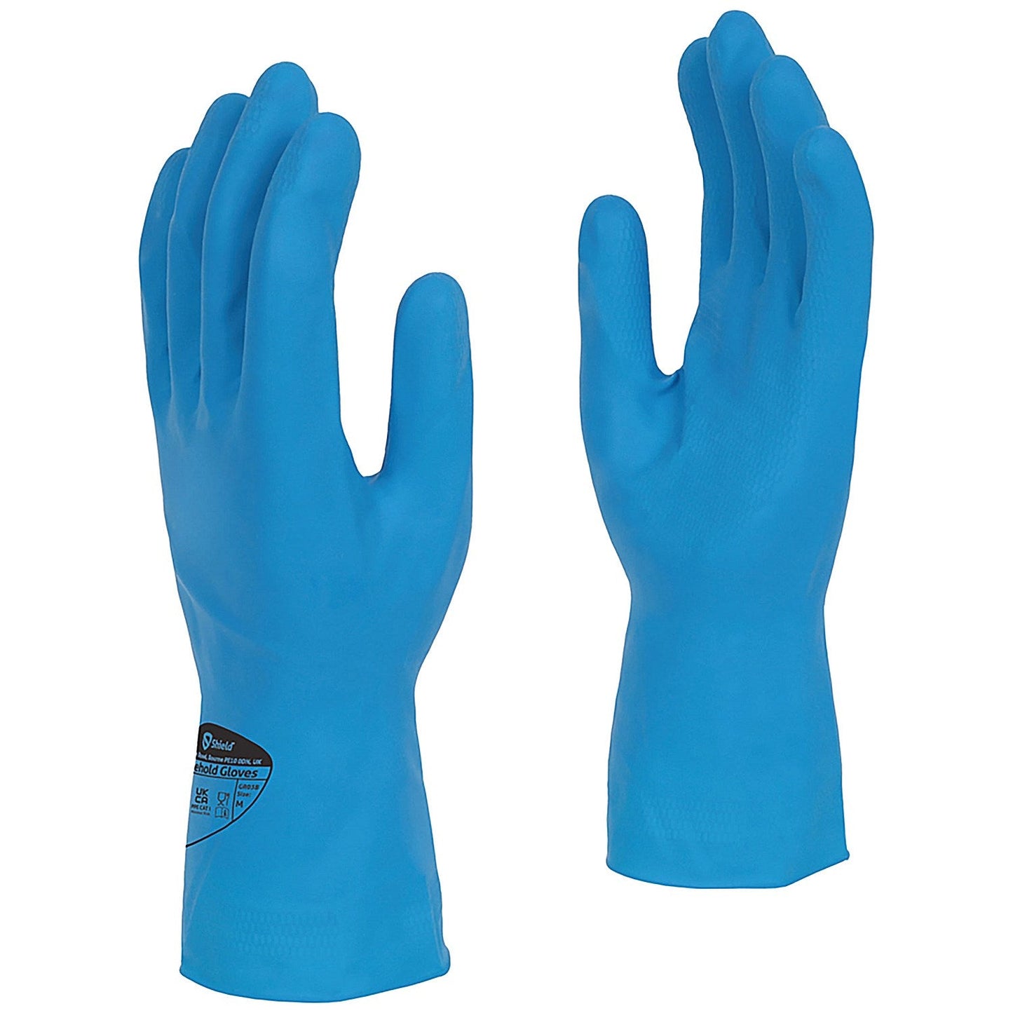 Shield Latex Rubber Household Gloves, 300mm Large, Blue, Pack of 12 Easy2Order : HEA00078