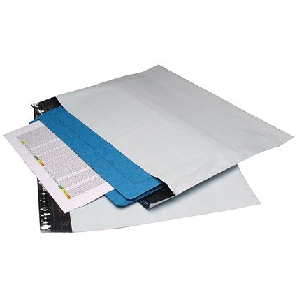 GoSecure Strong Polythene Mailing Bags, 235x320mm, Peel & Seal, Opaque, Pack of 100
