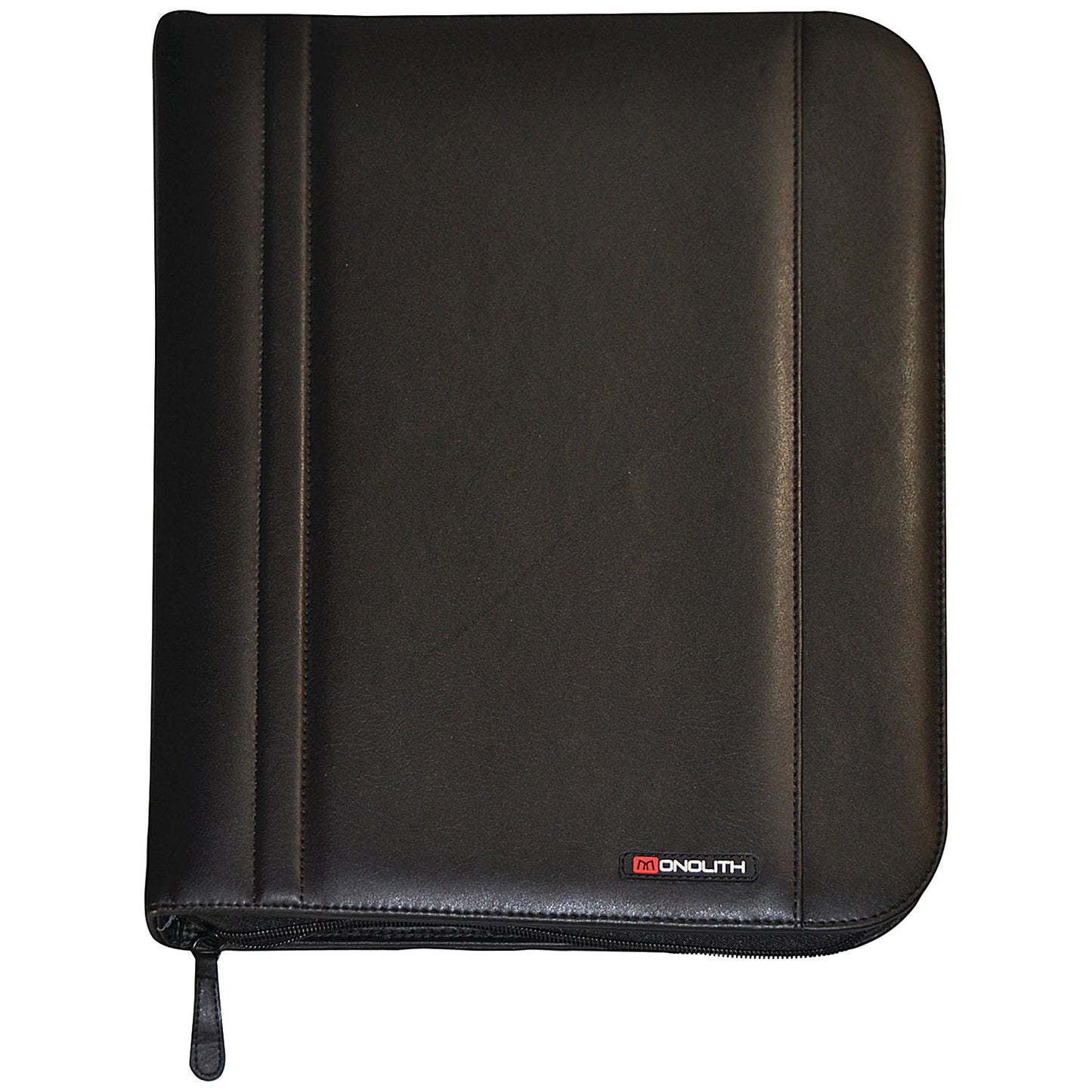 Monolith Zipped 4 O-Ring Binder, 370x270mm, Leather-Look, Black