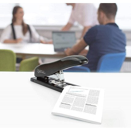 Rapesco ECO HD-100 Half Strip Stapler, Capacity 100 Sheets, Black
