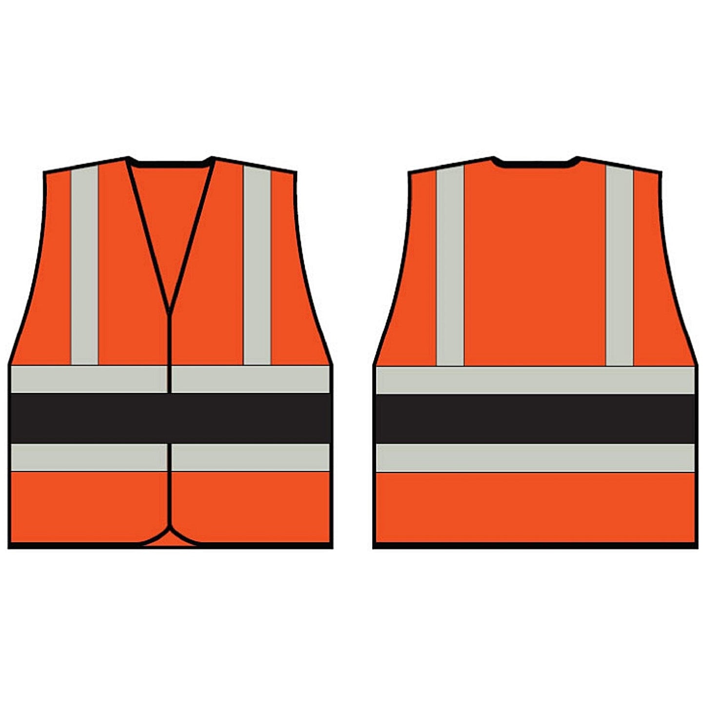 Beeswift High Visibility Vest, Orange With Black Band, 3XL Easy2Order : HVVA2BL3XL