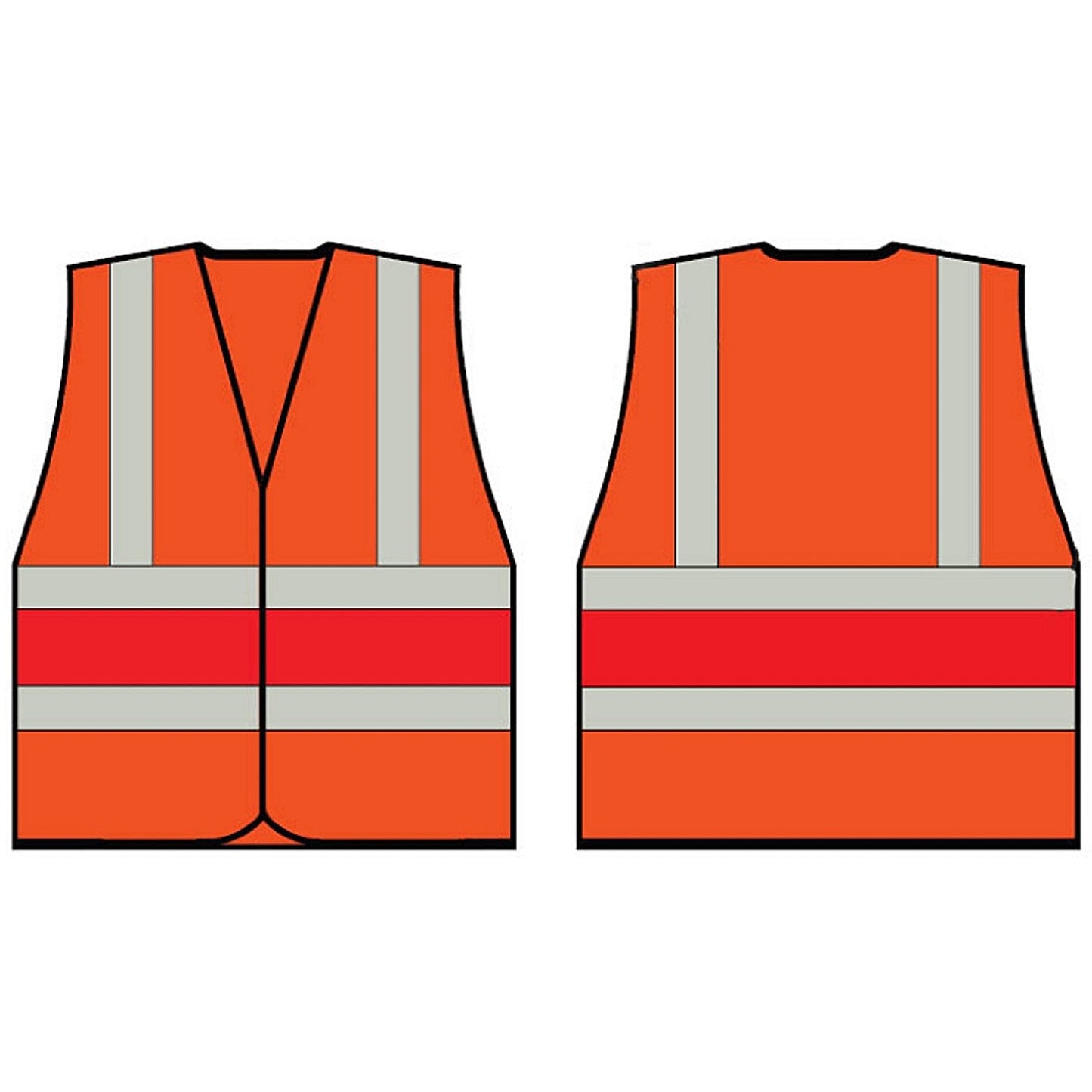 Beeswift High Visibility Vest, Orange With Red Band, XL Easy2Order : HVVA2RXL