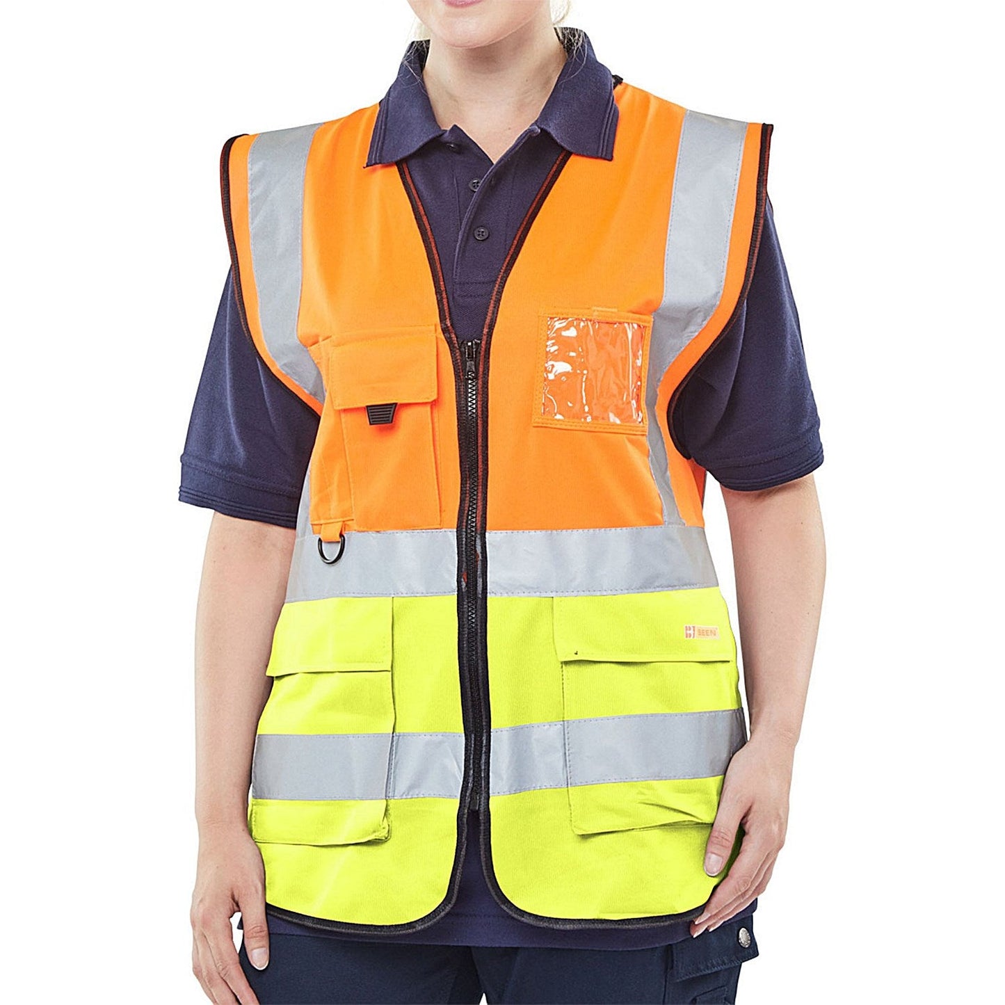 Beeswift Two Tone Executive Waistcoat, Orange & Saturn Yellow, 7XL Easy2Order : HVWC2TORSY7XL