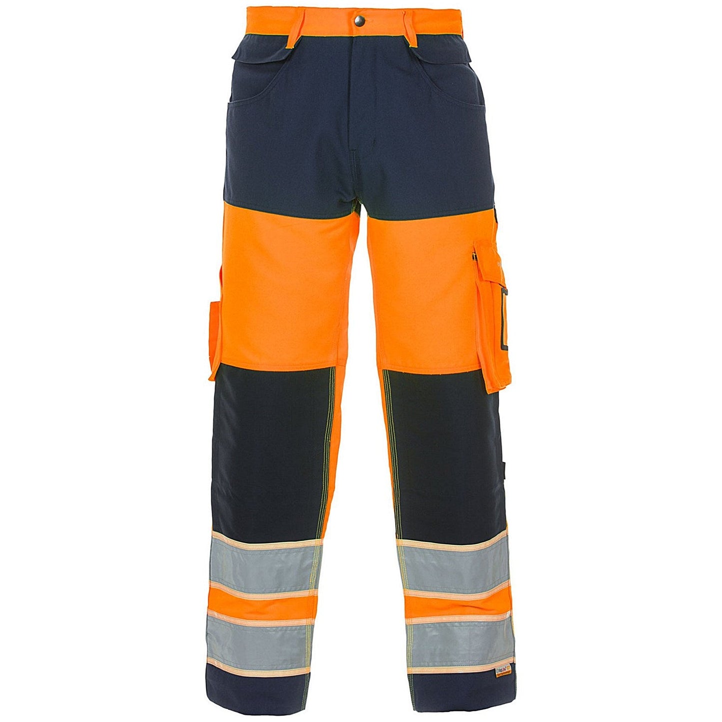 Hydrowear Idstein High Visibility Glow In Dark Two Tone Trousers, Orange & Navy Blue 44 Easy2Order : HYD131030ORN44