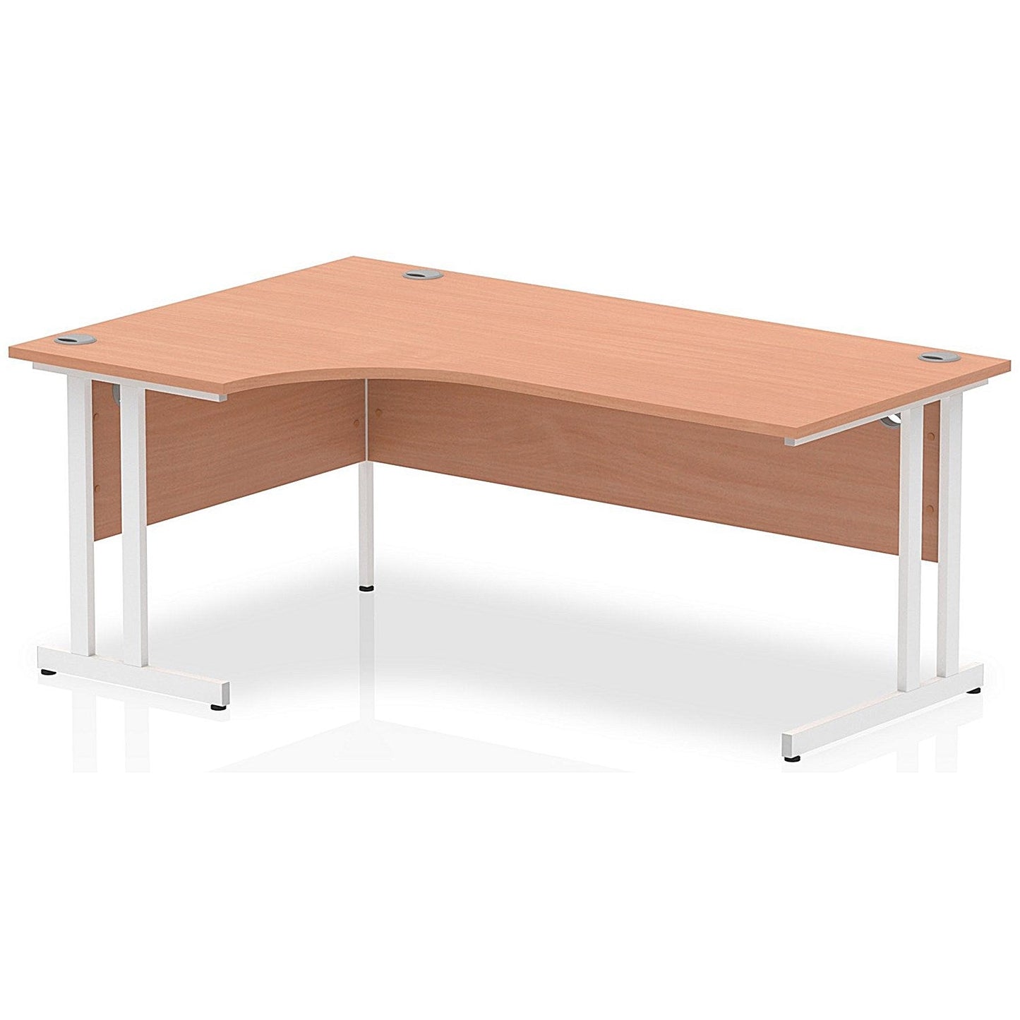 Impulse 1800mm Corner Desk, Left Hand, White Cantilever Leg, Beech Easy2Order : I001877