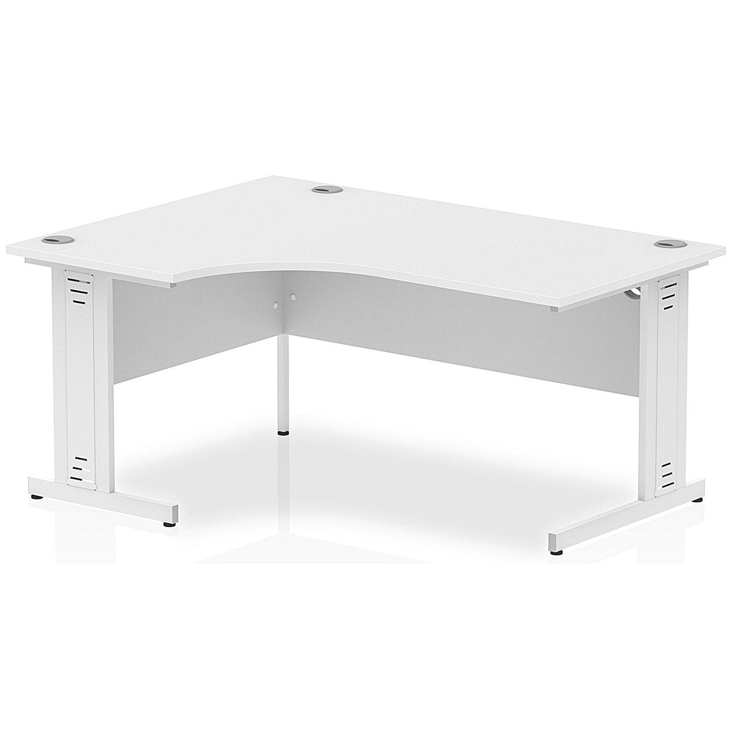 Impulse 1600mm Corner Desk, Left Hand, White Cable Managed Leg, White Easy2Order : I002396
