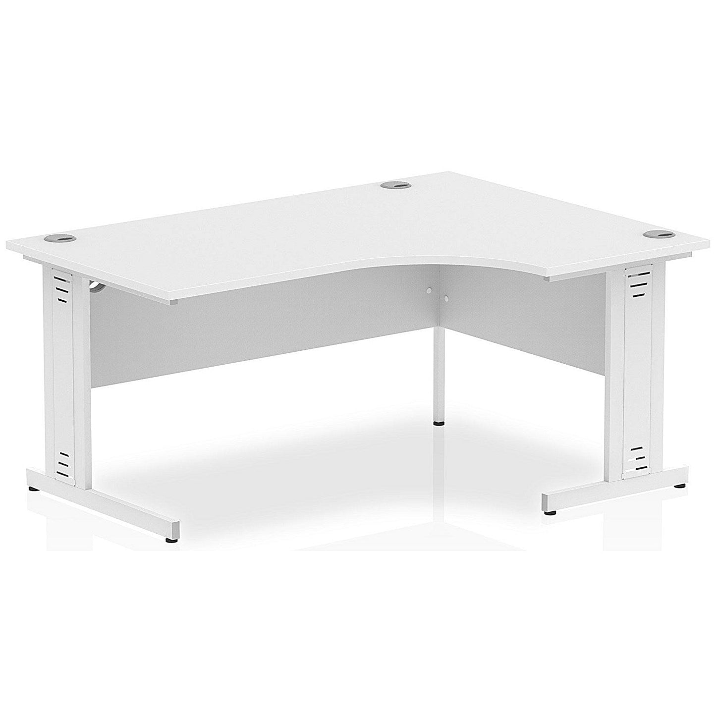 Impulse 1600mm Corner Desk, Right Hand, White Cable Managed Leg, White Easy2Order : I002397