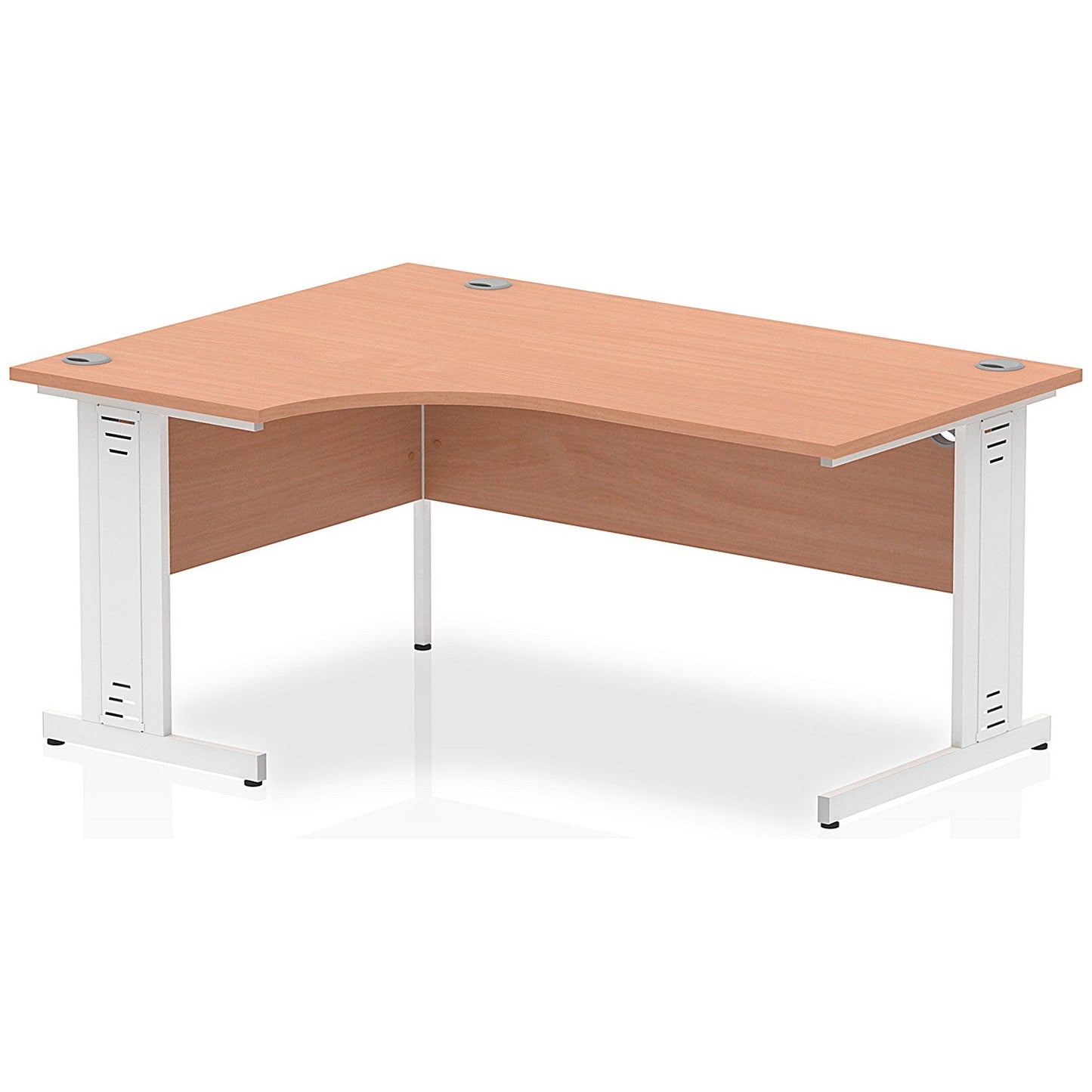 Impulse 1600mm Corner Desk, Left Hand, White Cable Managed Leg, Oak Easy2Order : I002848