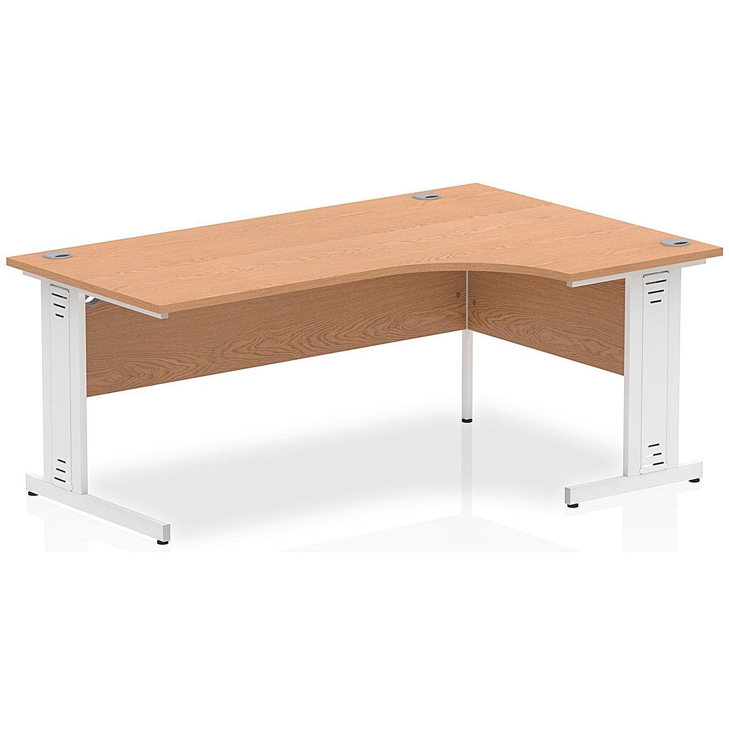 Impulse 1800mm Corner Desk, Right Hand, White Cable Managed Leg, Oak Easy2Order : I002851