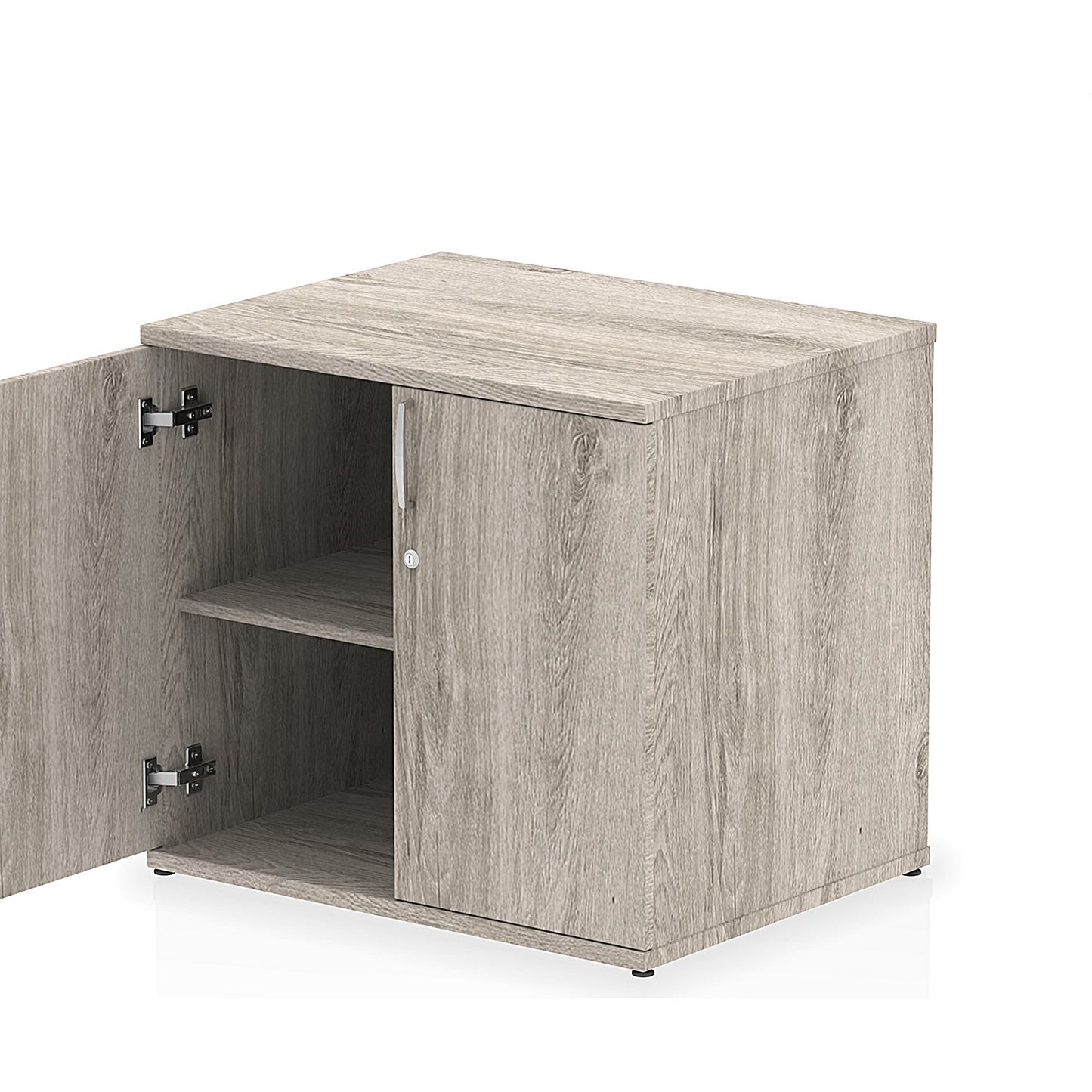 Impulse Desk High Cupboard, 1 Shelf, 730mm High, Grey Oak