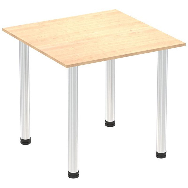 Impulse 800mm Square Table, Maple, Chrome Post Leg Easy2Order : I003582